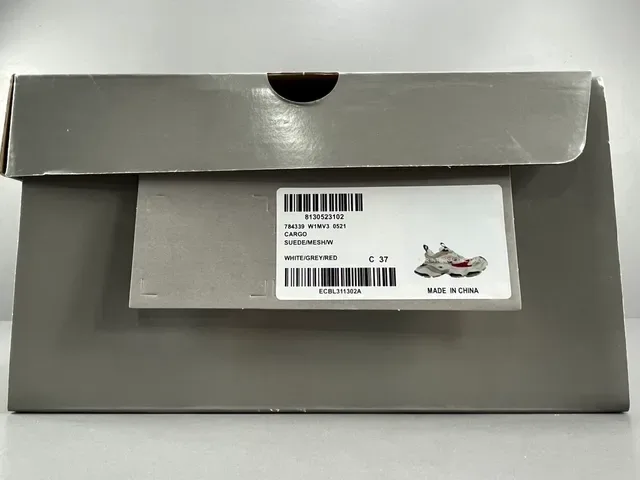Balenciaga Track Trainer सफेद लाल काला चंकिंग स्नीकर 11