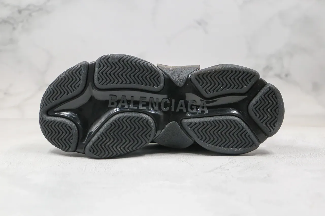Balenciaga Triple S Zapatillas Chunky Negras con Impresión de Logo 4