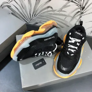 Balenciaga Triple S Black Orange Transparent Chunky Sneakers