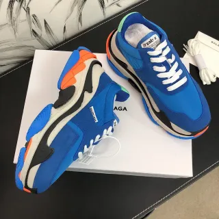 Balenciaga Triple S Blue Orange Black Chunky Sneakers