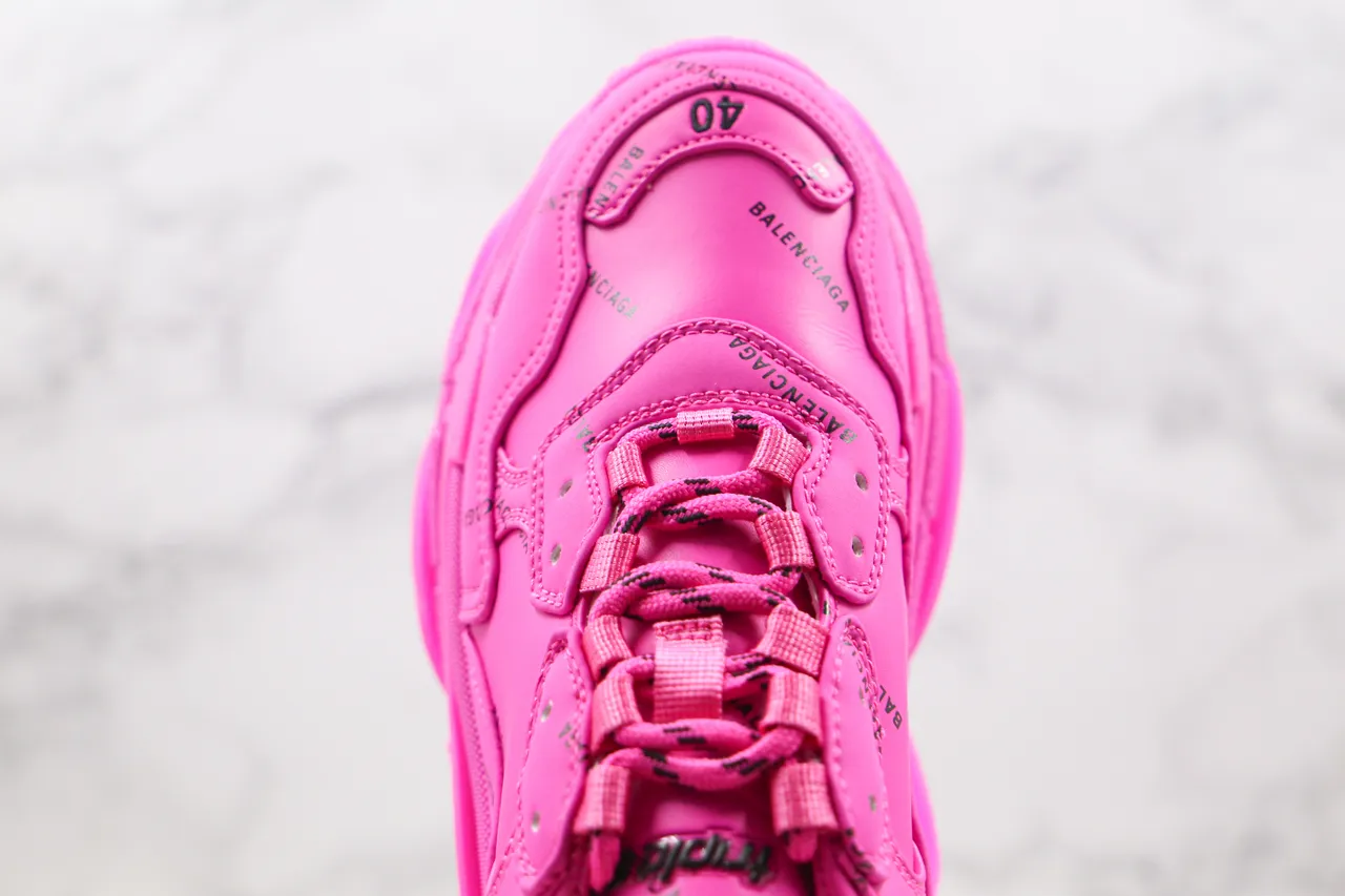 Balenciaga Triple S Monochrome Rose Chaussures Chunky 5