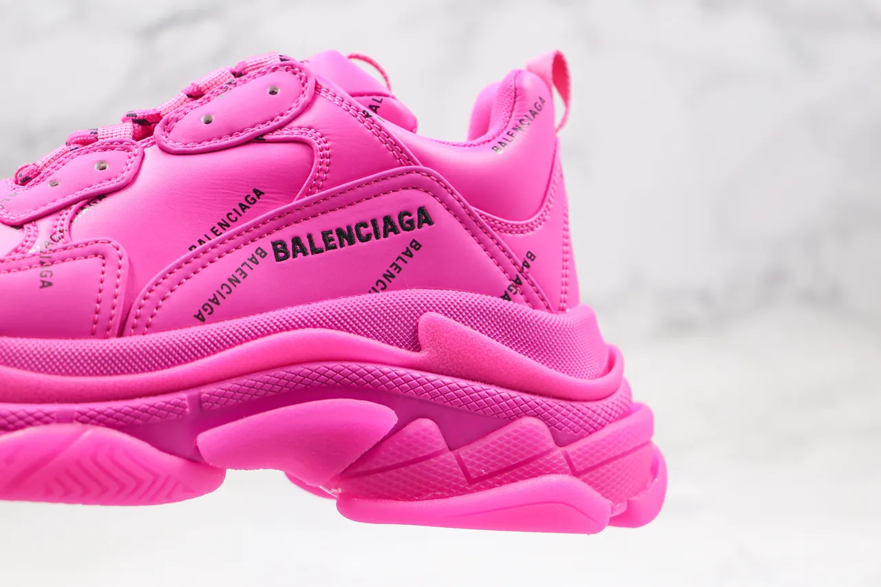 Balenciaga Triple S Monochrome Rose Chaussures Chunky 6