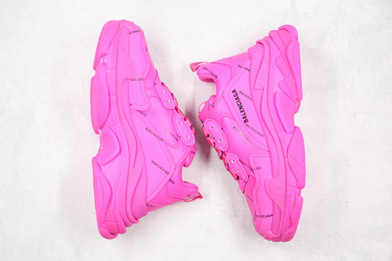 Balenciaga Triple S Monochrome Rose Chaussures Chunky 9