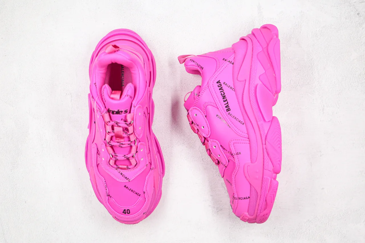 Balenciaga Triple S Monochrome Rose Chaussures Chunky 10