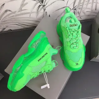 Balenciaga Triple S Neon Green Chunky Sneakers