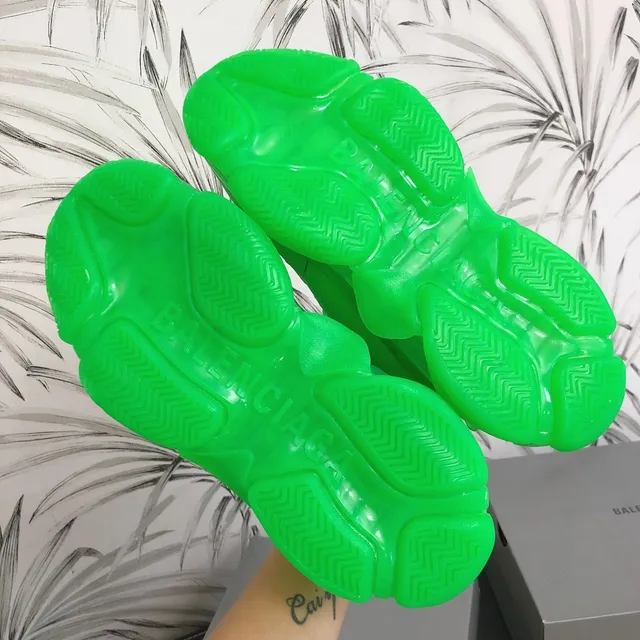 Balenciaga Triple S Neon Green Chunky Sneakers 3