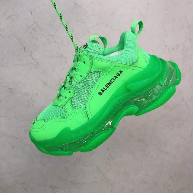 Balenciaga Triple S Neon Green Chunky Sneakers 5