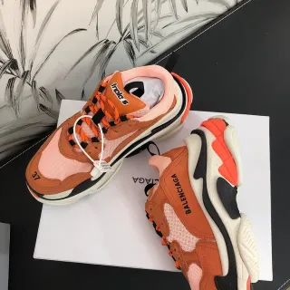 Balenciaga Triple S Peach Orange Chunky Sneakers