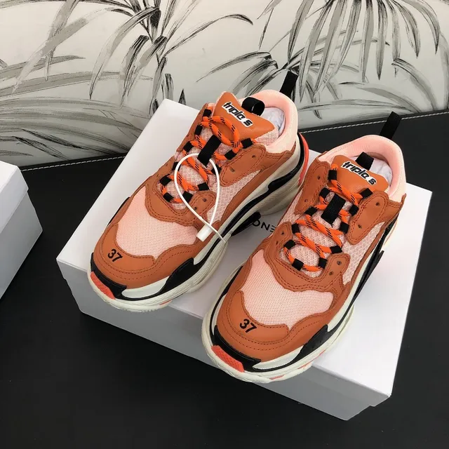 Balenciaga Triple S Peach Orange Chunky Sneakers 2