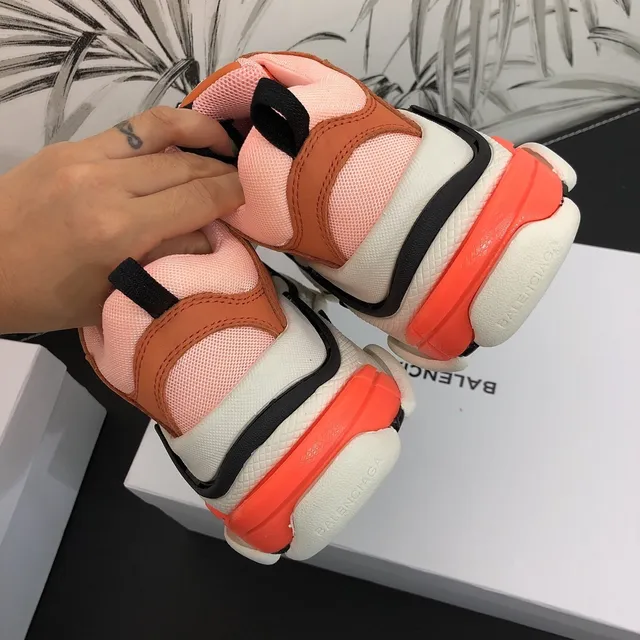 Balenciaga Triple S Peach Orange Chunky Sneakers 4