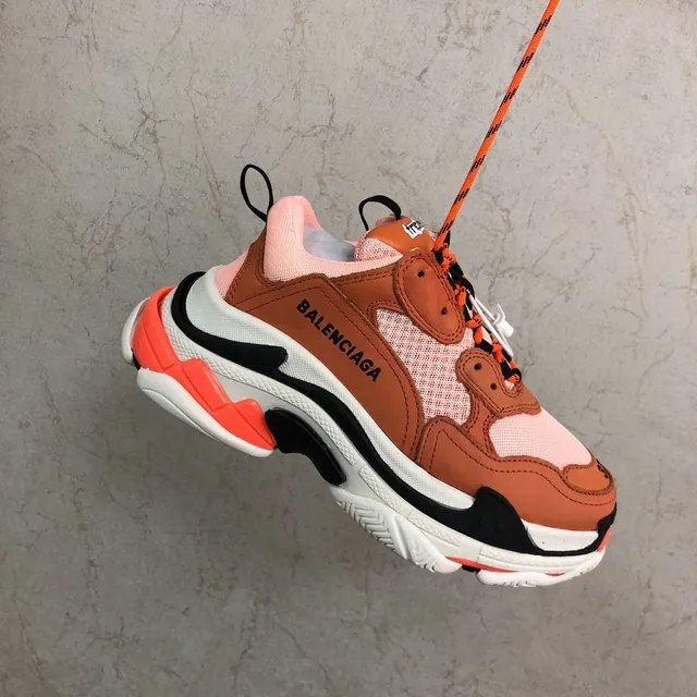 Balenciaga Triple S Peach Orange Chunky Sneakers 5