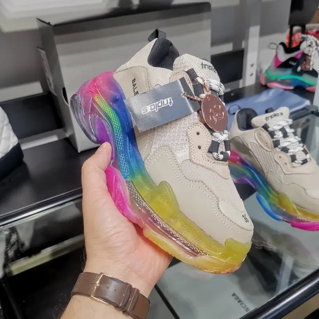 Balenciaga Triple S Tênis Arco-íris Translúcidos Chunky 6