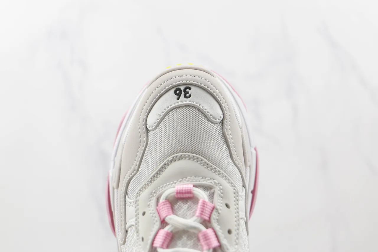 Balenciaga Triple S blanc gris rose jaune baskets chunky 7