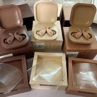 Beats Brown Beige Wingtip Ergonomic Design Stemless TWS Earbuds