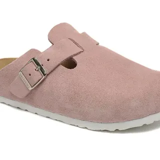 Birkenstock Arizona धूलाभ गुलाबी स्यूड स्लिपर