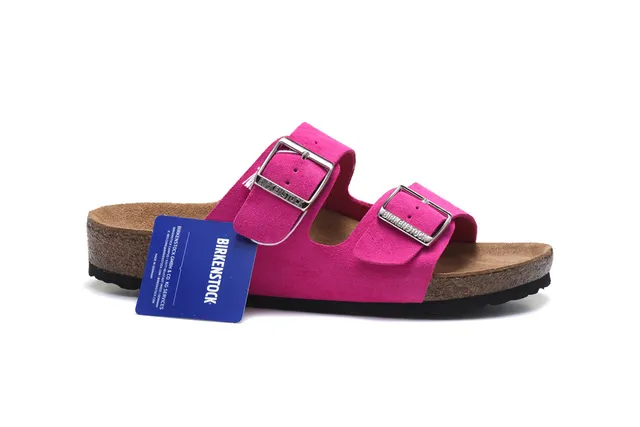 Birkenstock Arizona Fuchsia Ante Doble Hebilla Sandalias Casual 2