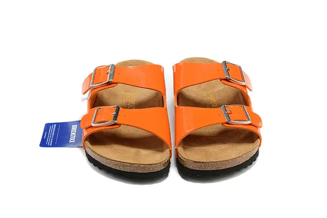 Birkenstock Arizona কমলা প্যাটেন্ট কাজুয়াল স্যান্ডেলস 3