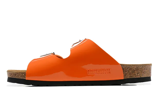Birkenstock Arizona কমলা প্যাটেন্ট কাজুয়াল স্যান্ডেলস 4
