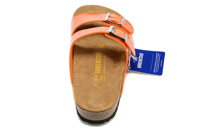 Birkenstock Arizona কমলা প্যাটেন্ট কাজুয়াল স্যান্ডেলস 5