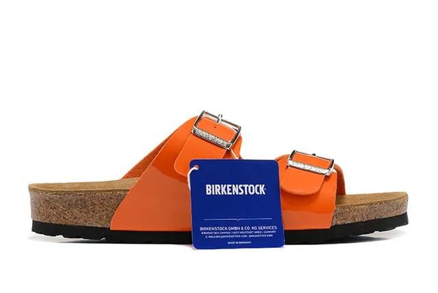 Birkenstock Arizona কমলা প্যাটেন্ট কাজুয়াল স্যান্ডেলস 6