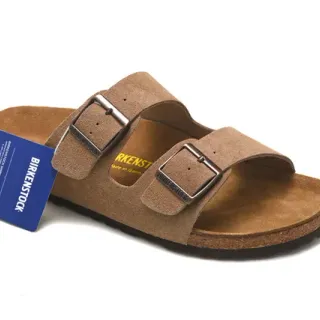 Birkenstock Arizona टैन सूड काजुअल सैंडल्स