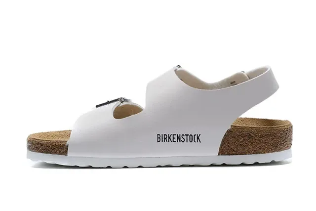 Birkenstock Arizona सफेद दो पट्टियों वाला कैजुअल सैंडल्स 4