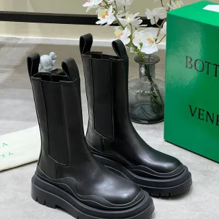 Bottega Veneta Andiamo Black Leather Chunky Sole Ankle Boots
