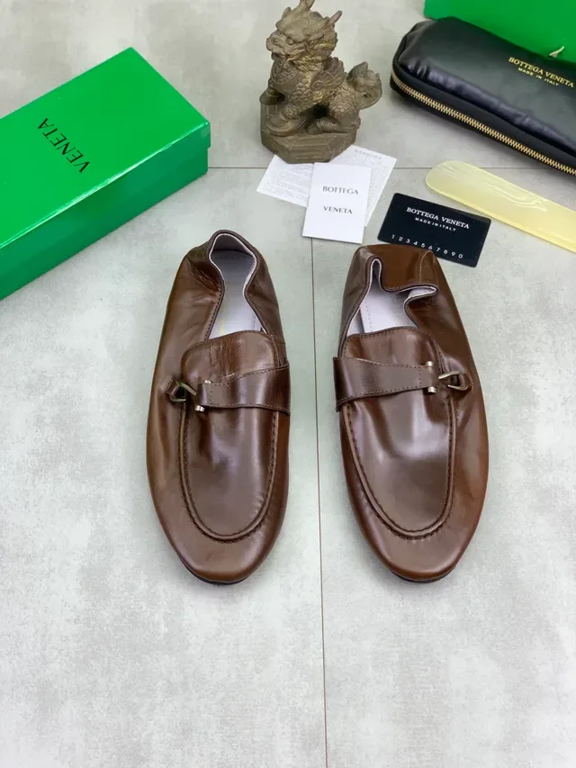 Bottega Veneta Andiamo Mocassim Marrom de Couro com Fivela 6