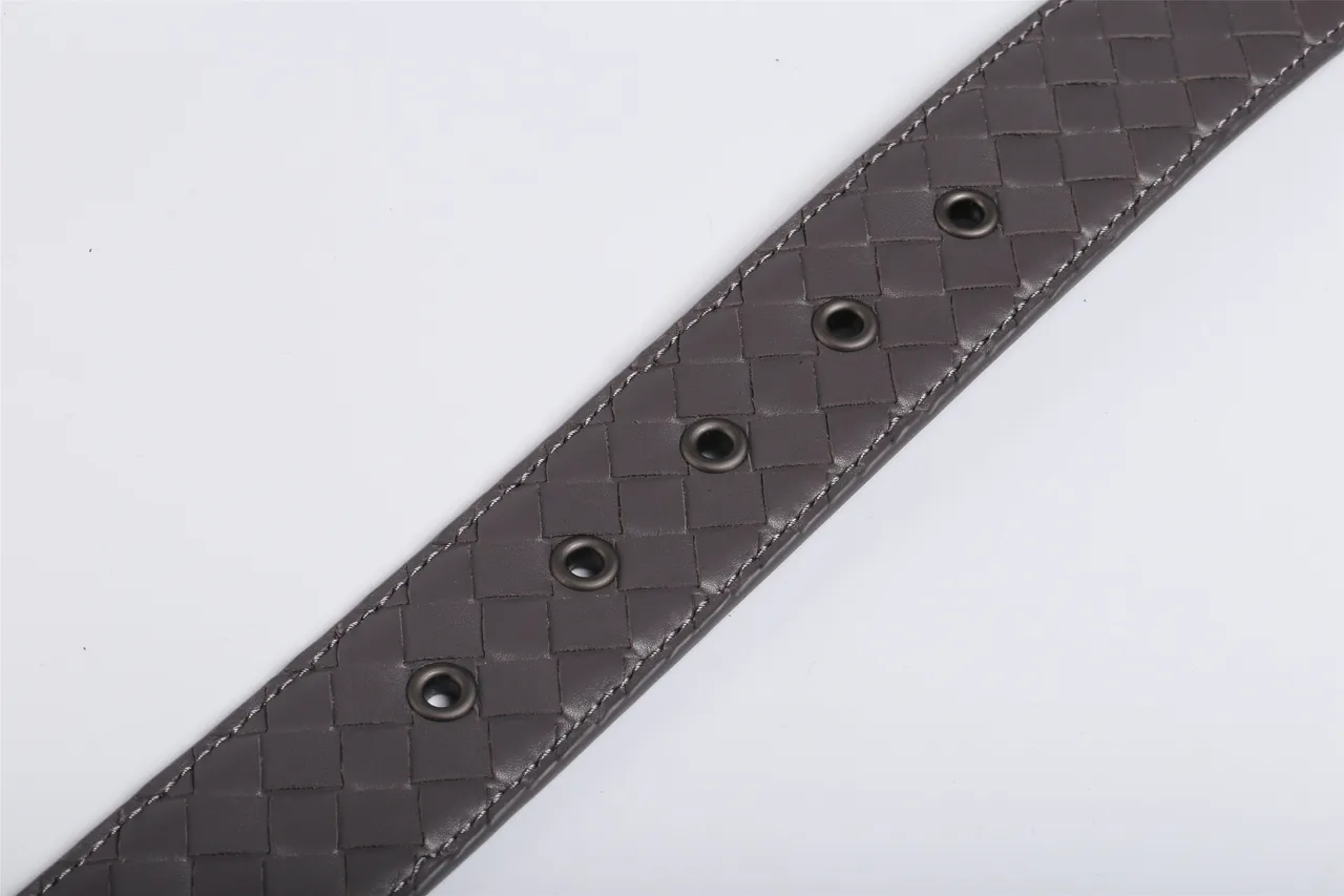 Bottega Veneta Cassette Intrecciato ধূসর চামড়ার বেল্ট 2