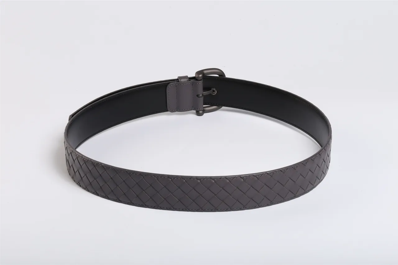 Bottega Veneta Cassette Intrecciato ধূসর চামড়ার বেল্ট 6