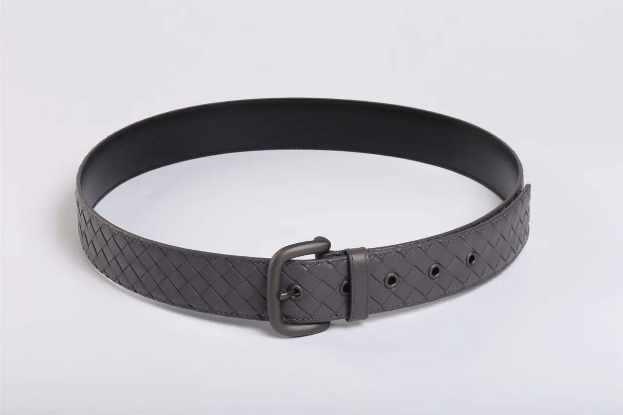 Bottega Veneta Cassette Intrecciato ধূসর চামড়ার বেল্ট 8