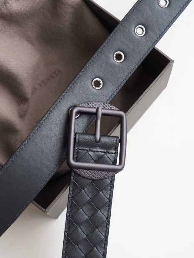 Bottega Veneta Cassette Intrecciato बुनी हुई चमड़ी की बेल्ट 2
