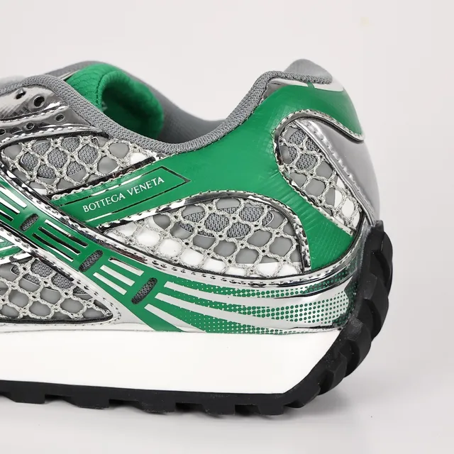 Bottega Veneta Green and Silver Mesh Cage Lifestyle Sneakers 4