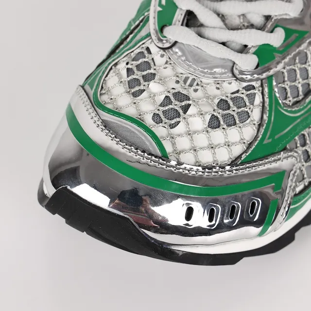 Bottega Veneta Green and Silver Mesh Cage Lifestyle Sneakers 5