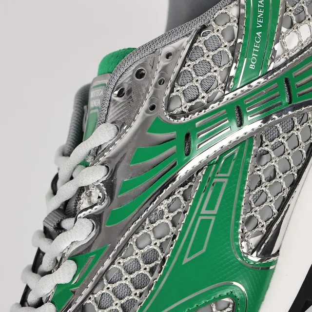 Bottega Veneta Green and Silver Mesh Cage Lifestyle Sneakers 6