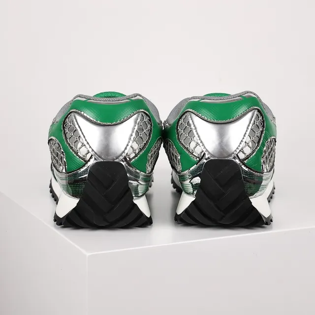 Bottega Veneta Green and Silver Mesh Cage Lifestyle Sneakers 8