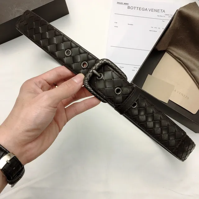 Bottega Veneta বোনা ইন্ট্রেচিয়াটো চামড়ার বেল্ট 5