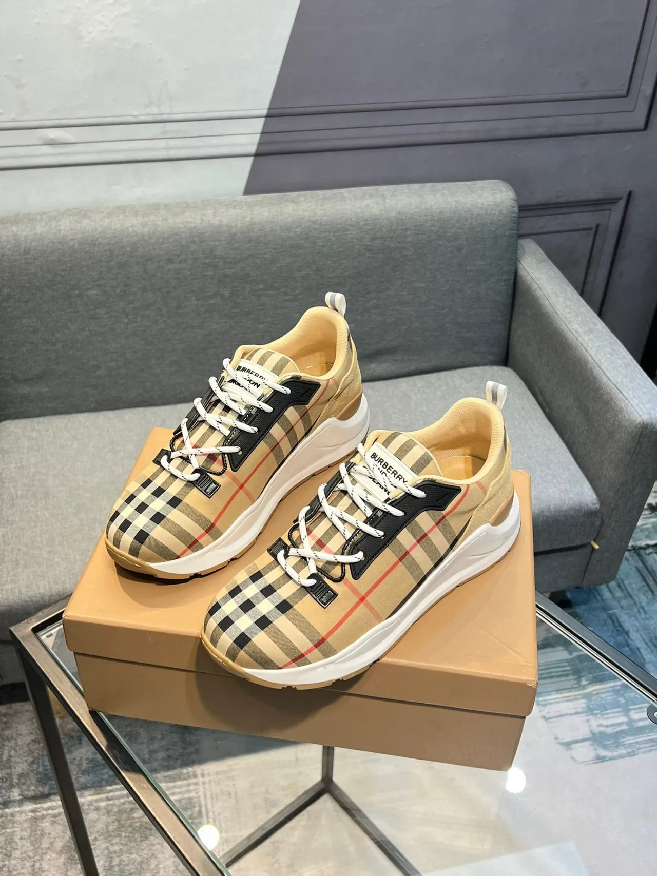 Burberry Check Pattern Lifestyle Sneakers 2