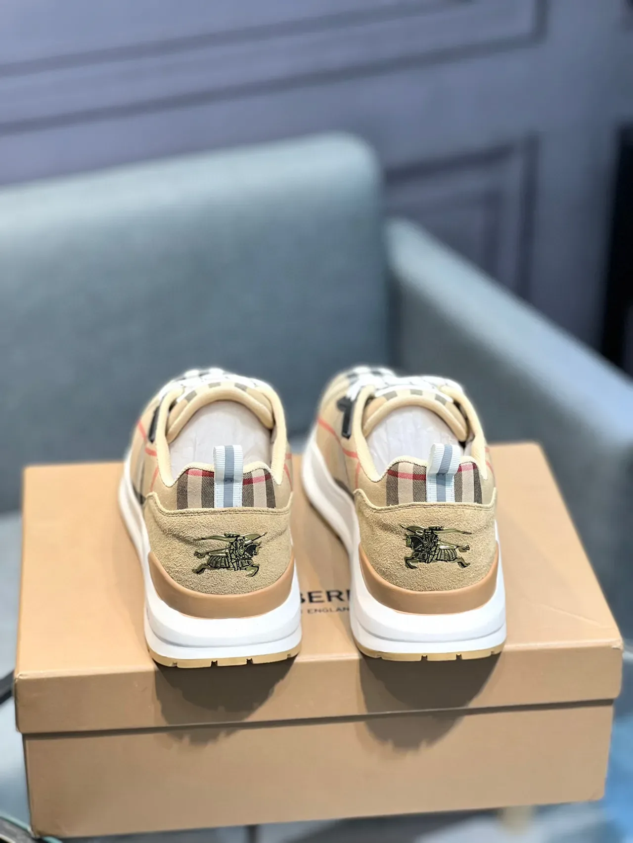 Burberry Check Pattern Lifestyle Sneakers 7