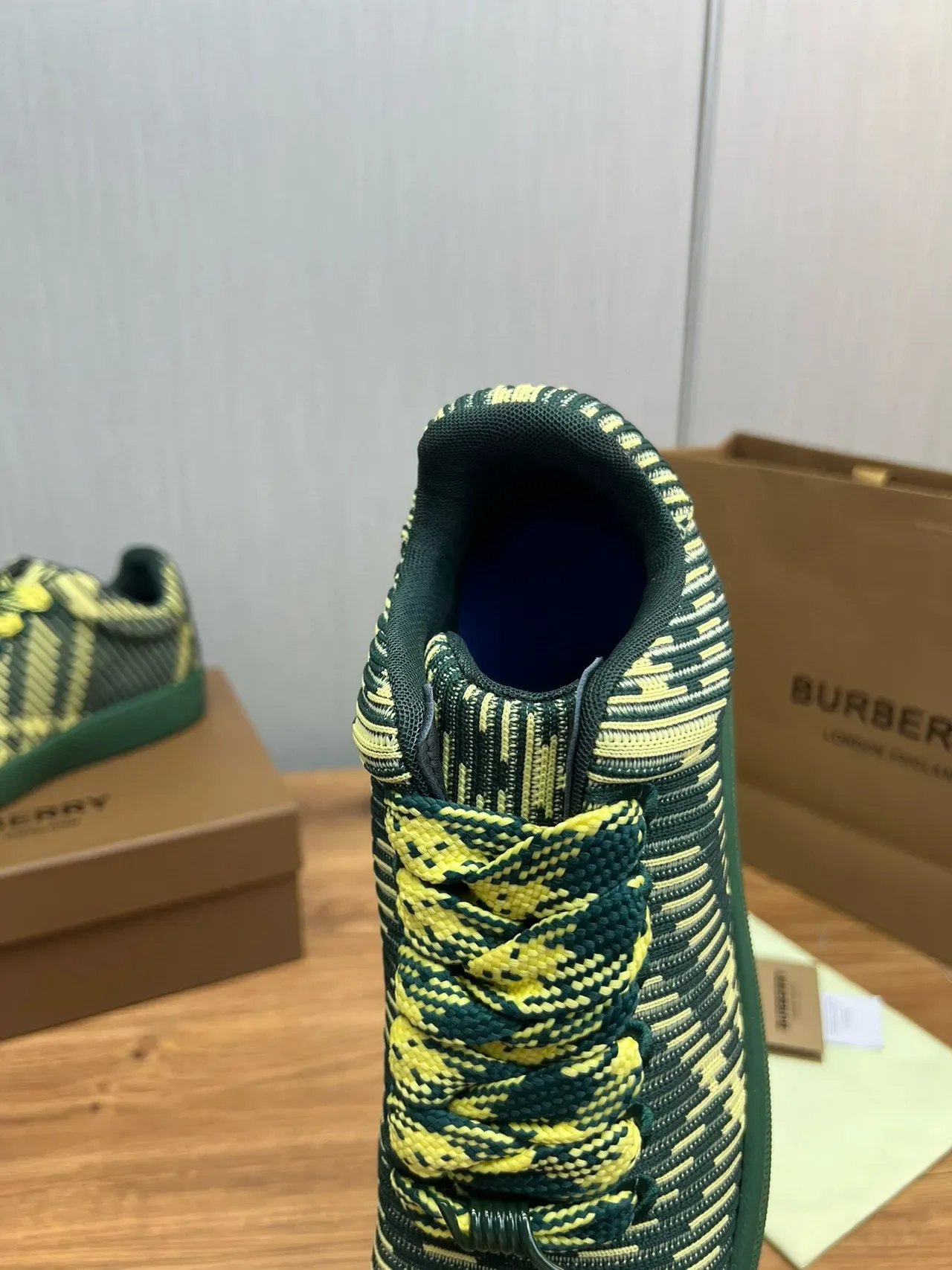 Burberry Knit Striped Green and Lime Lifestyle Sneakers 8