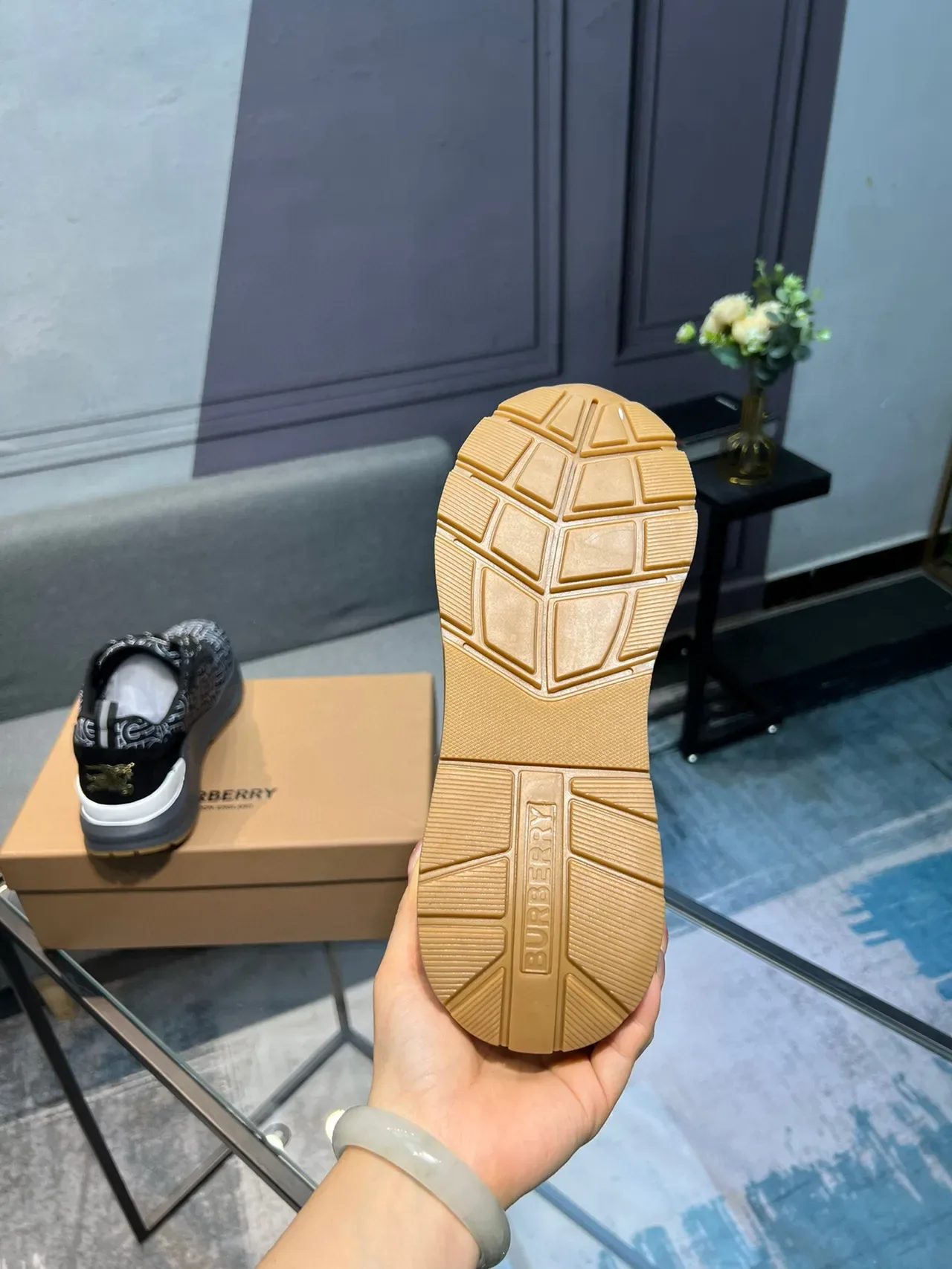 Burberry Monogram-Print Baskets Lifestyle à Encolure Basse 7