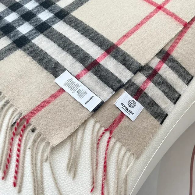 Burberry Nova Check beige negro blanco Cashmere bufanda 9