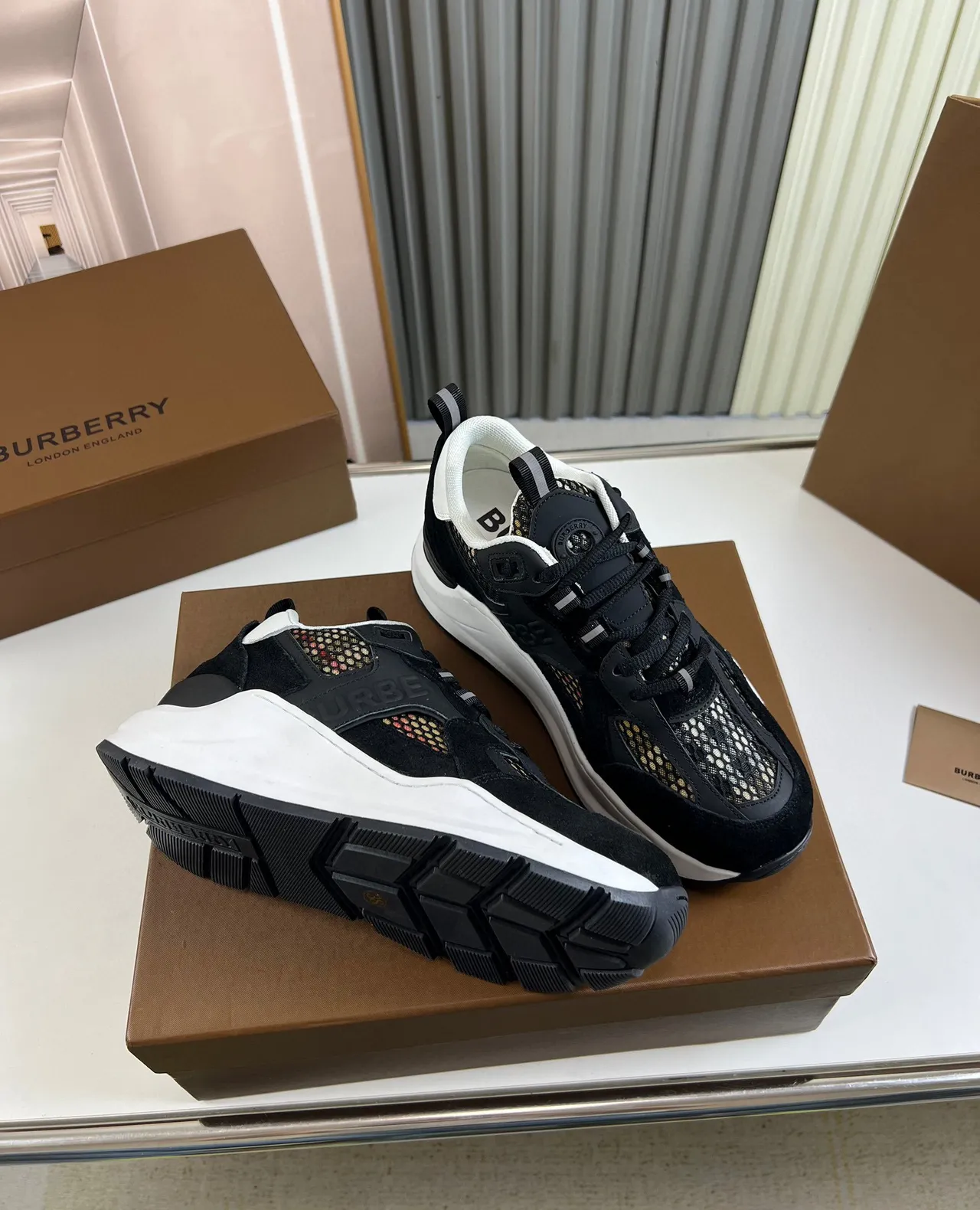 Burberry Runner Black and White Chunky Sneakers 6