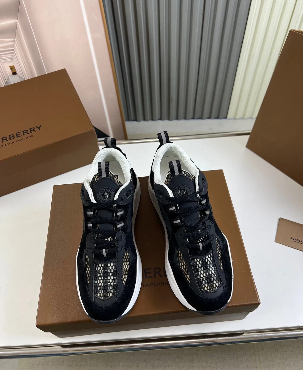 Burberry Runner Black and White Chunky Sneakers 8