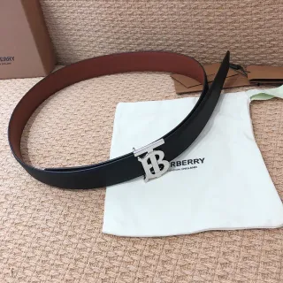 Burberry TB Monogram Belt Ceinture en cuir noir et marron