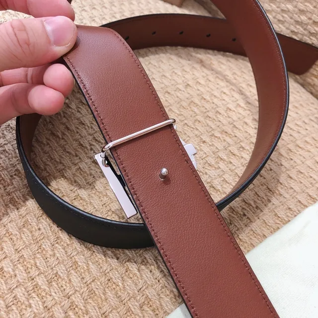 Burberry TB Monogram Belt Black and Brown Leather Belt 4