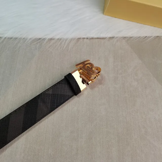 Burberry TB Monogram Gold-Tone Buckle Leather Belt 7