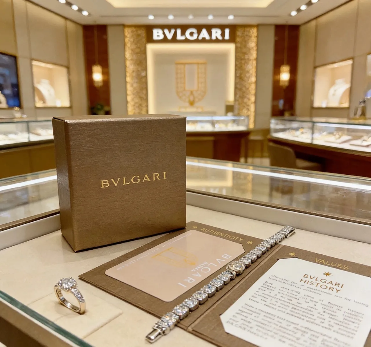 Bvlgari 铰接帕维光环方形切割宝石手链 2