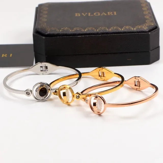 Bvlgari B.zero1 Gold Silver Hinged Bangle Circular Logo Medallion Bracelet 2