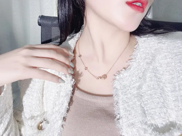 Bvlgari B.zero1 ذهب Tubogas-مستوحى قلادة ملفوفة تعليقات دائرية مزدوجة الشعار قلادة 3